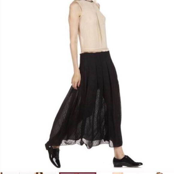 SANDRO HANAE CHIFFON MAXI DRESS BLK BLUSH Size 2 - Picture 3 of 16